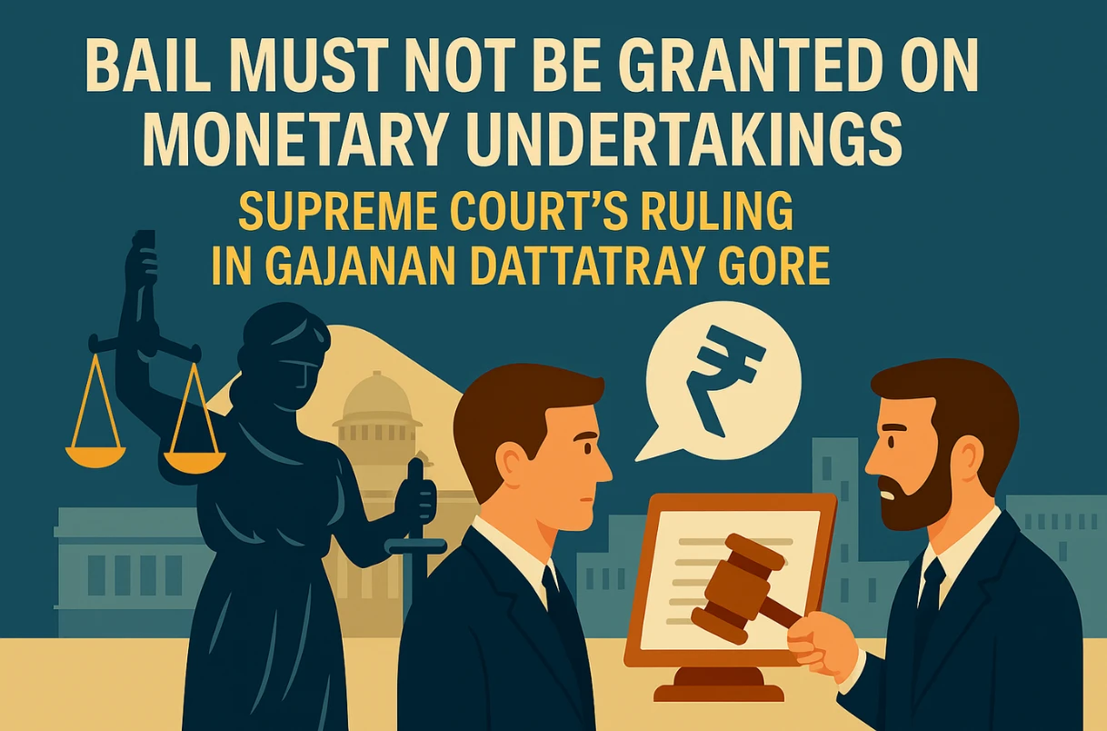 Bail must not be granted on monetary undertakings: Supreme Court’s ruling in Gajanan Dattatray Gore