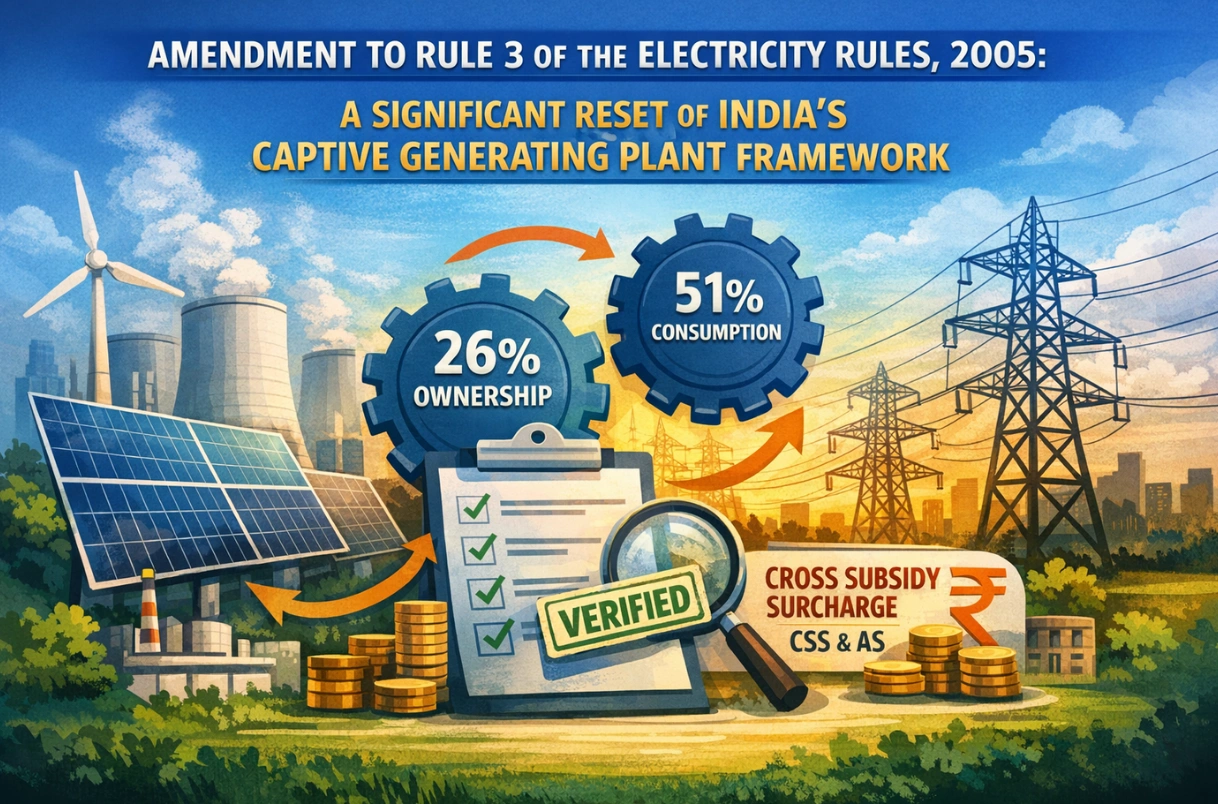 Amendment to Rule 3 of the Electricity Rules, 2005: A significant reset of India’s Captive Generating Plant framework