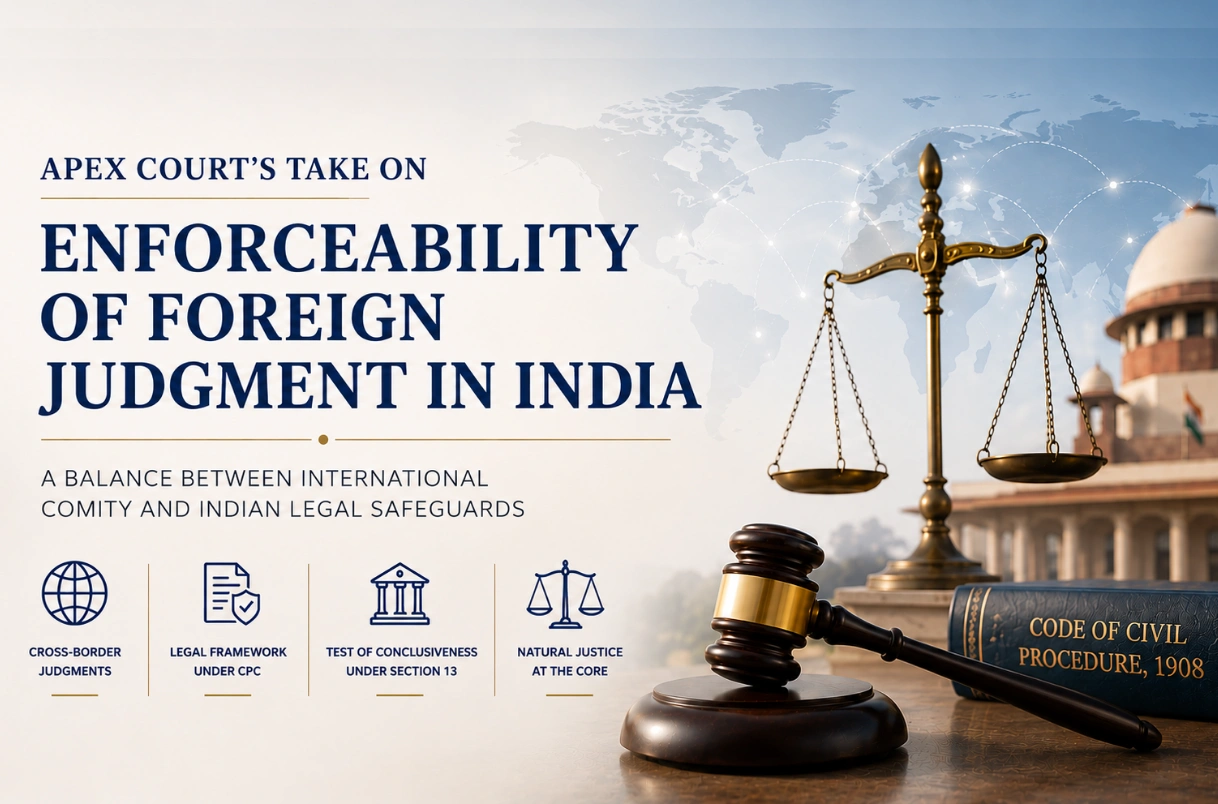APEX COURT’S TAKE ON ENFORCEABILITY OF FOREIGN JUDGMENT IN INDIA